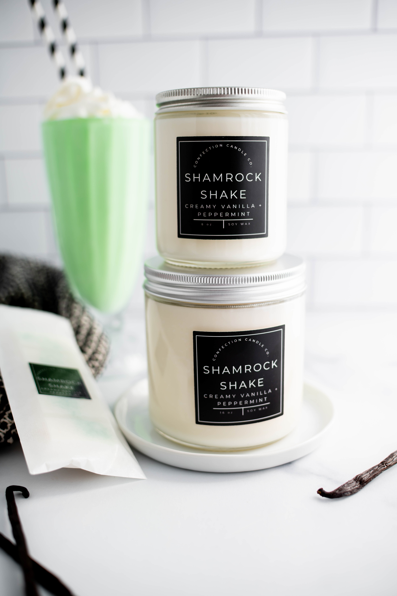 Shamrock Shake Candle